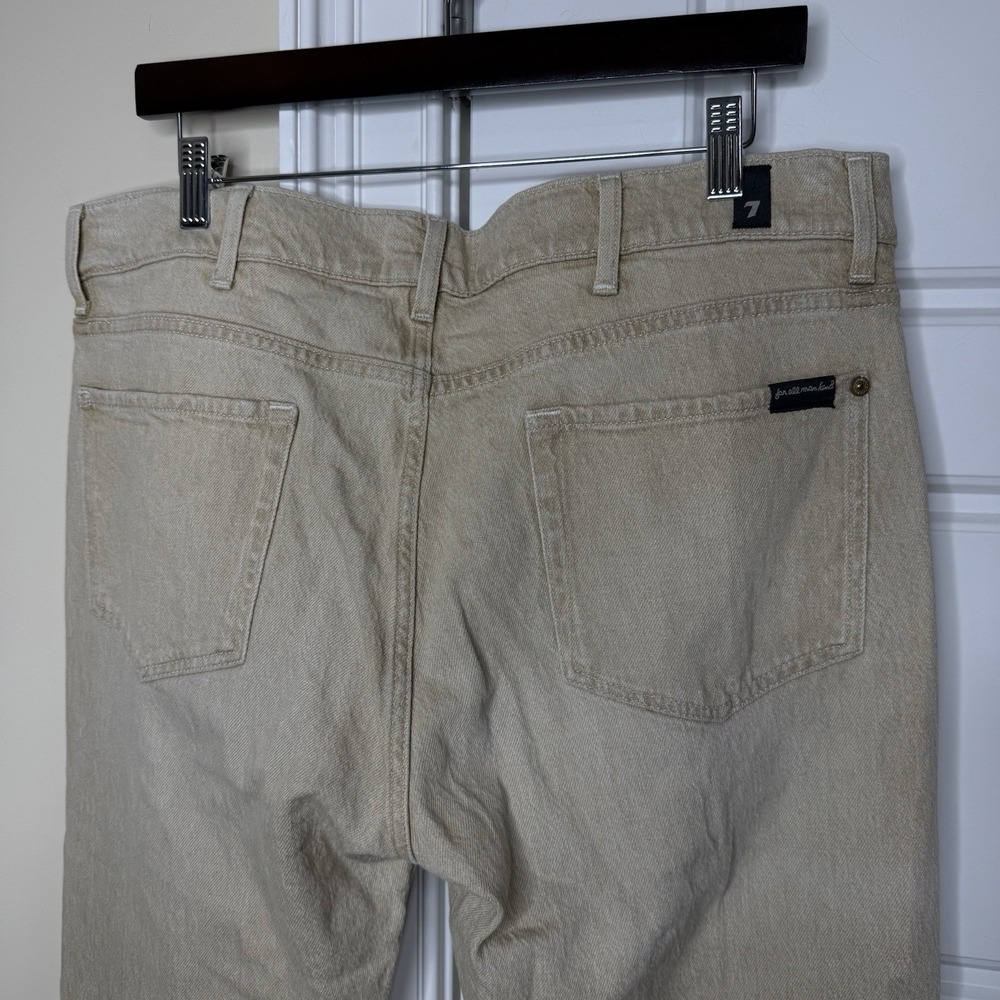 7 For All Mankind Slimmy Tapered Jeans Men's 36 (38/30) Beige Bamboo Stretch - Picture 5 of 10